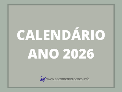 Calendário 2026 com feriados e datas comemorativas